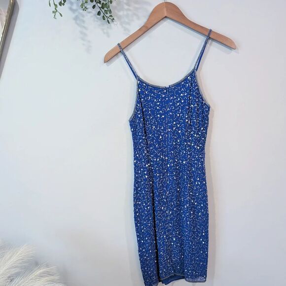 Roberta Bridal Blue Spaghetti Strap Cocktail Dress - Picture 4 of 9